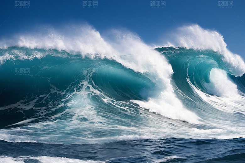 海浪浪花清透摄影图