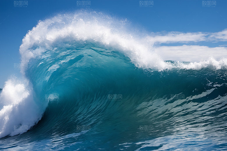 海浪海水蓝色摄影图