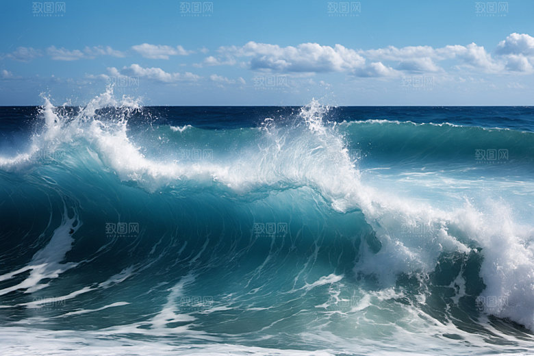 海浪清透大海摄影图