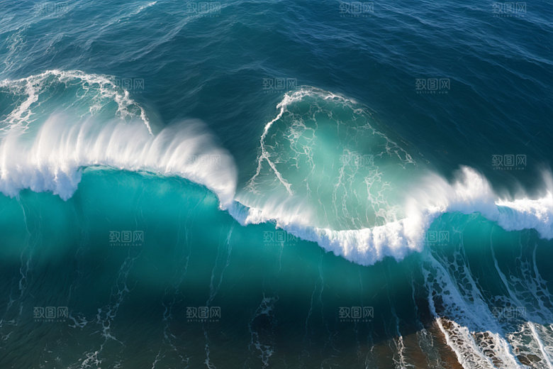 海浪蓝色大海摄影图
