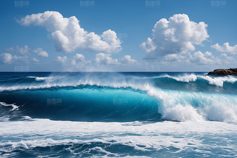 海浪清透高清摄影图