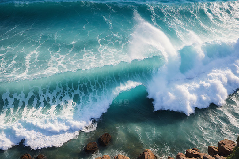 海浪大海清透摄影图