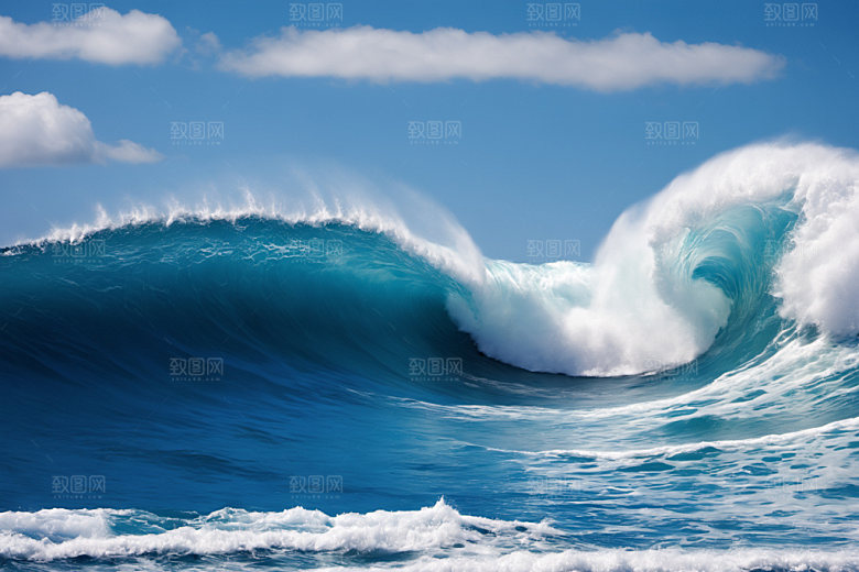 海浪波浪海水摄影图