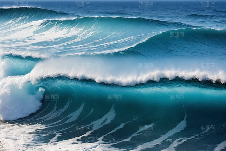 海浪浪花大海摄影图