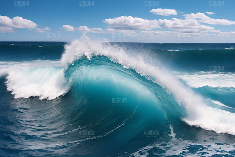 海浪浪花大海摄影图
