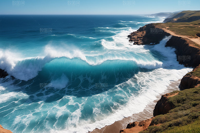 海浪大海高清摄影图