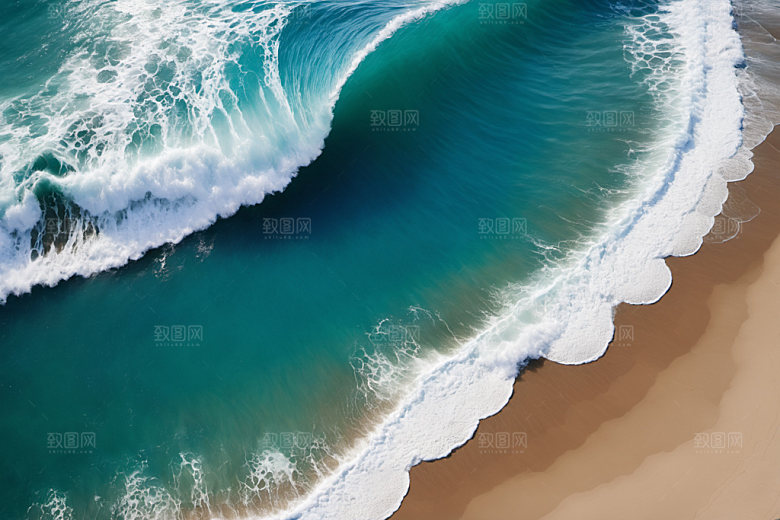 海浪自然波浪摄影图