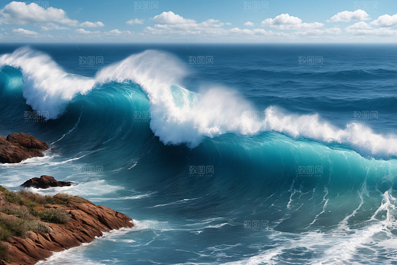 海浪浪花高清摄影图