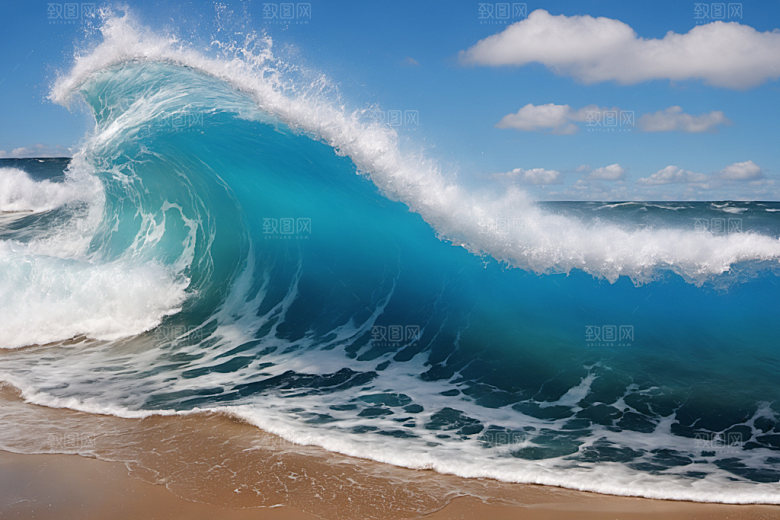 海浪波浪清透摄影图