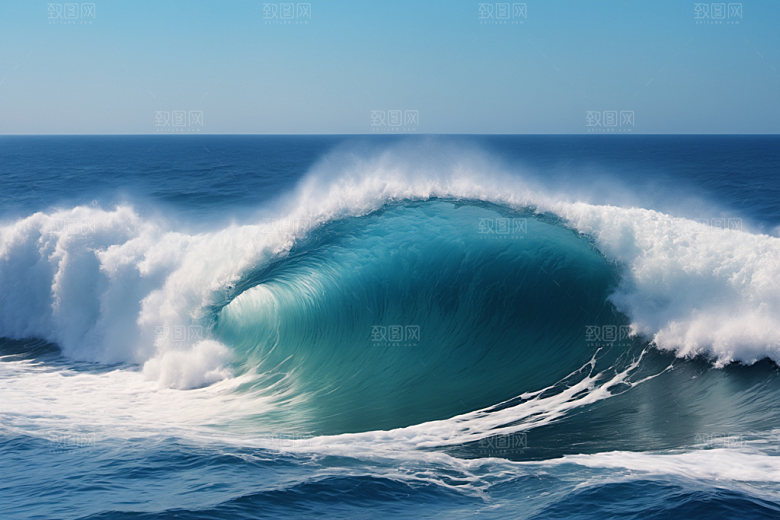 海浪清透自然摄影图