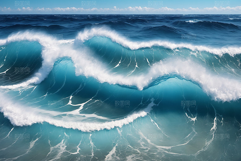 海浪波浪大海摄影图