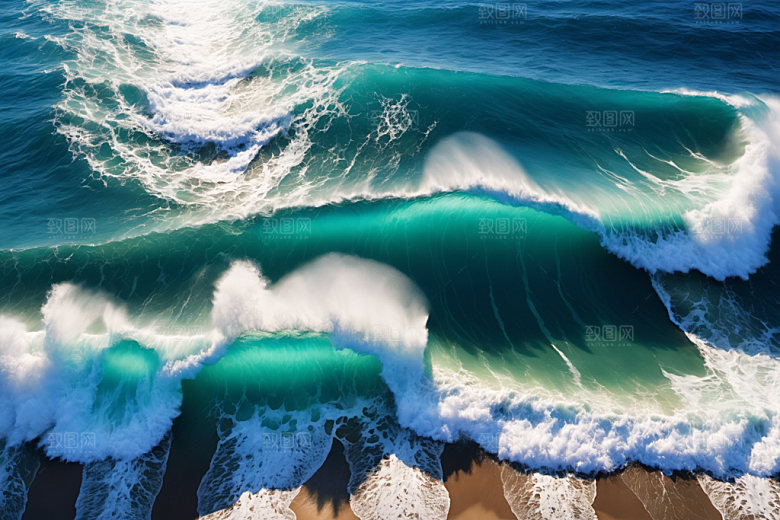 海浪海水蓝色摄影图