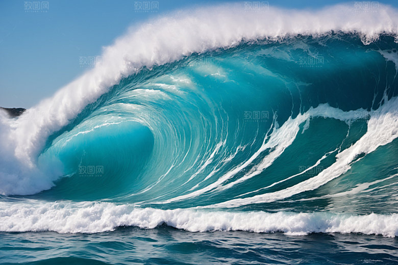 海浪海水清透摄影图