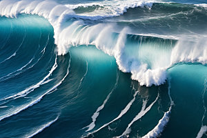 海浪波浪蓝色摄影图