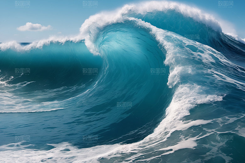 海浪高清蓝色摄影图