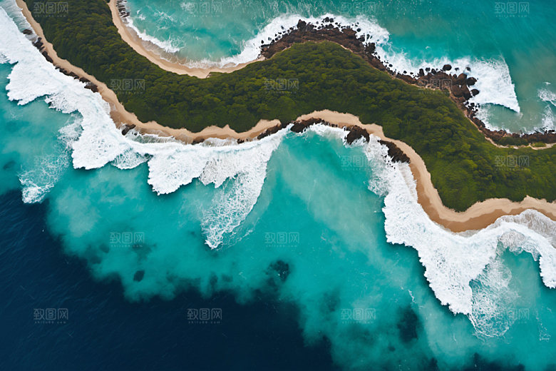 海浪波浪大海摄影图