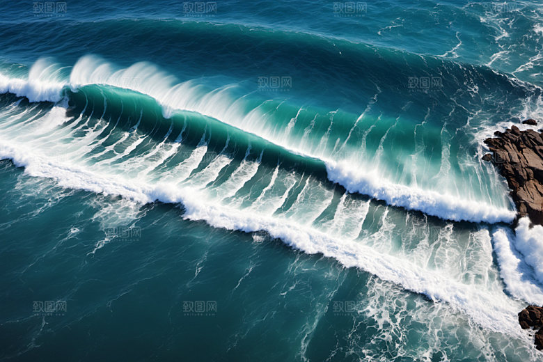 海浪浪花清透摄影图
