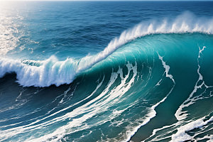 海浪自然清透摄影图