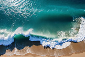 海浪波浪蓝色摄影图