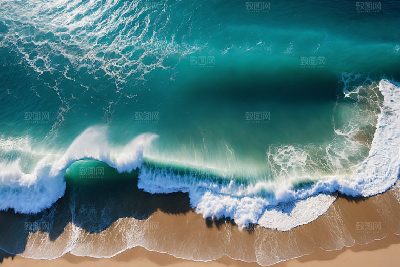 海浪波浪蓝色摄影图