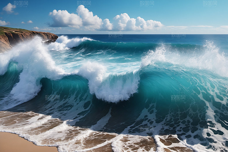 海浪波浪清透摄影图