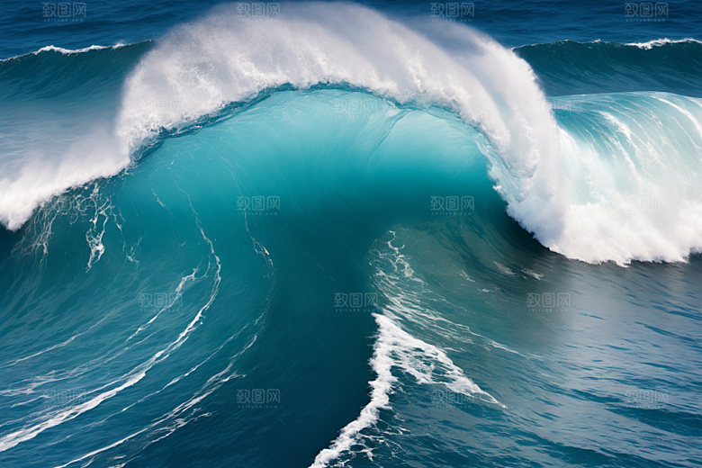海浪海水自然摄影图