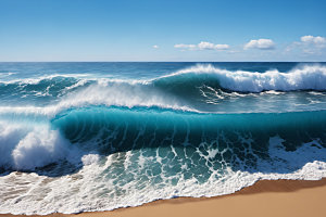 海浪波浪海水摄影图