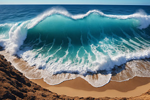 海浪自然波浪摄影图