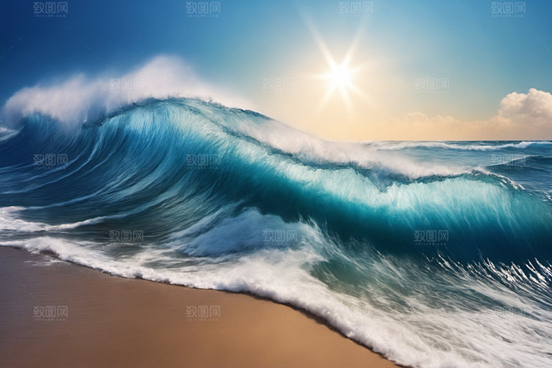 海浪海水清透摄影图