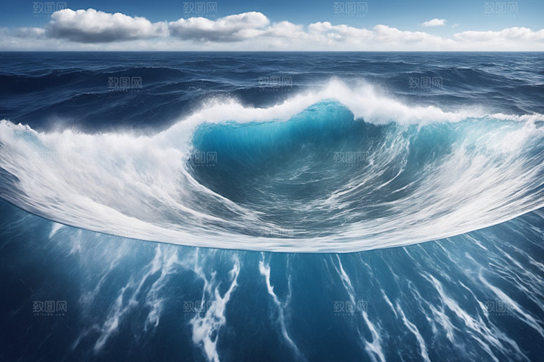 海浪波浪海水摄影图
