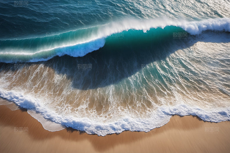 海浪蓝色自然摄影图