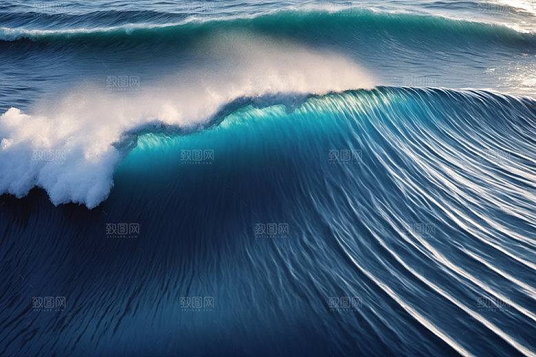 海浪蓝色海水摄影图