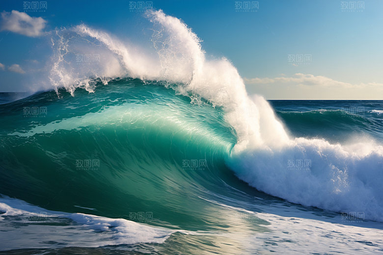 海浪波浪海水摄影图