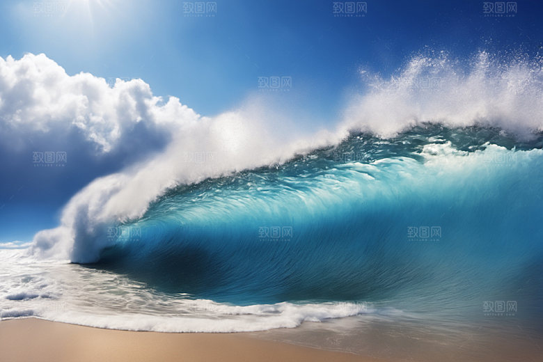 海浪波浪清透摄影图