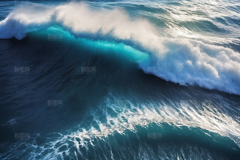 海浪高清蓝色摄影图