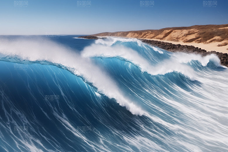 海浪波浪大海摄影图