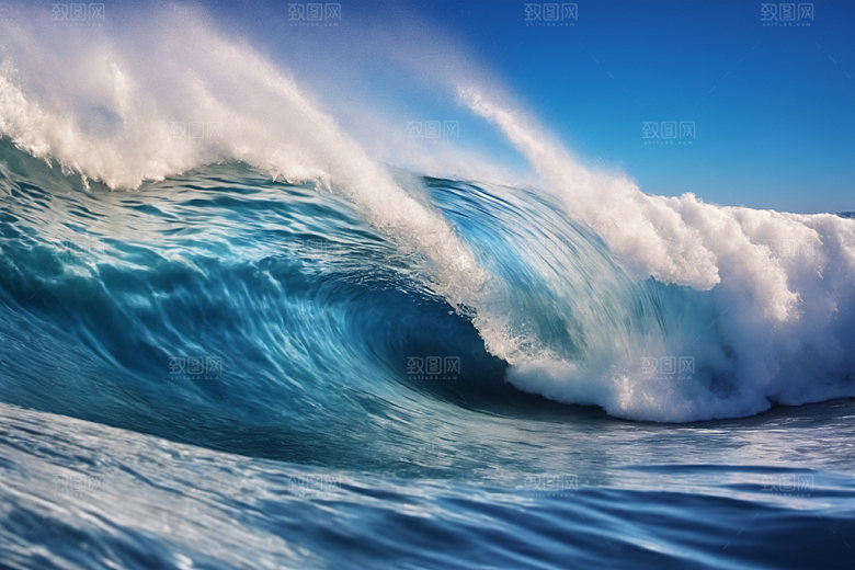 海浪波浪清透摄影图