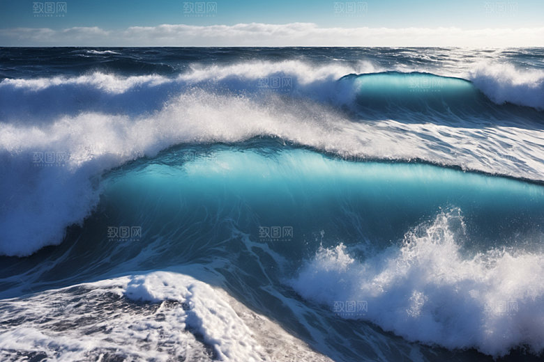海浪波浪自然摄影图