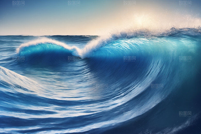 海浪大海波浪摄影图