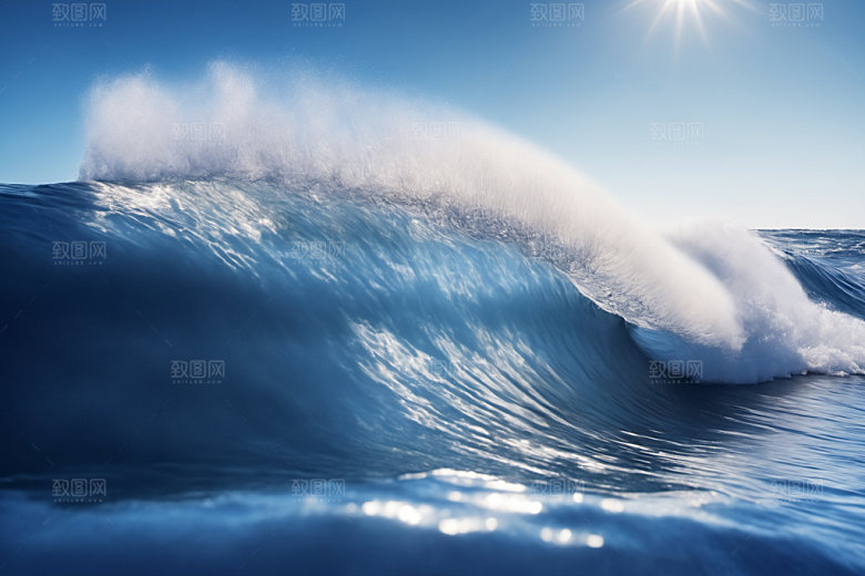 海浪浪花清透摄影图