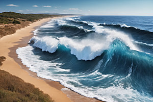 海浪波浪清透摄影图