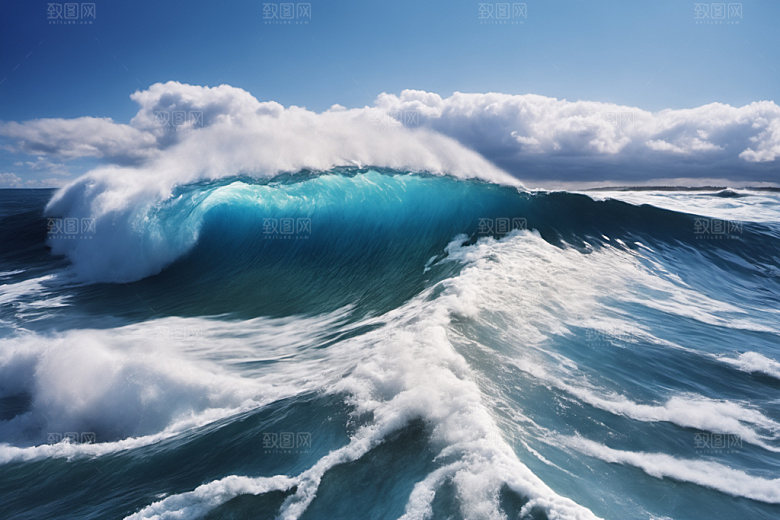 海浪蓝色高清摄影图