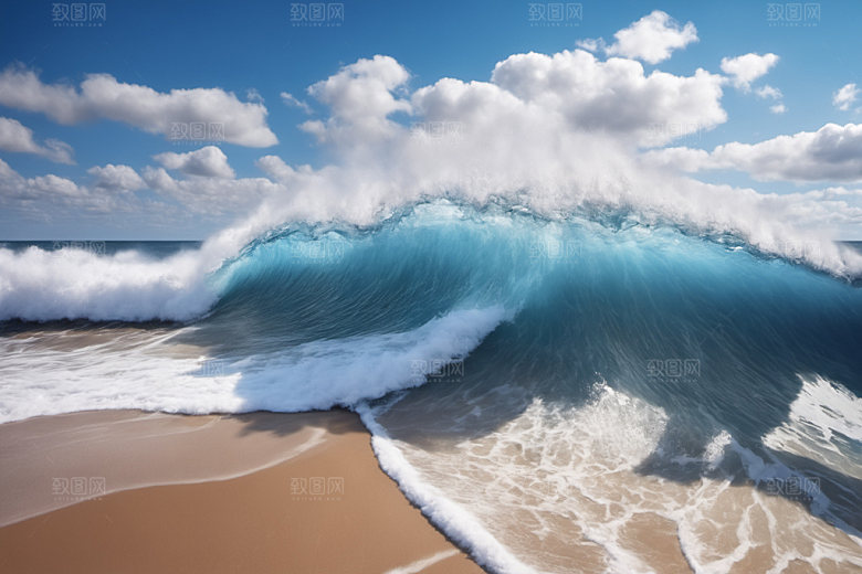 海浪清透高清摄影图