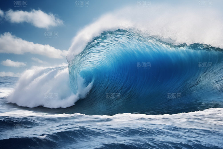 海浪大海清透摄影图