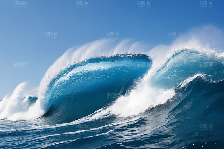 海浪高清清透摄影图