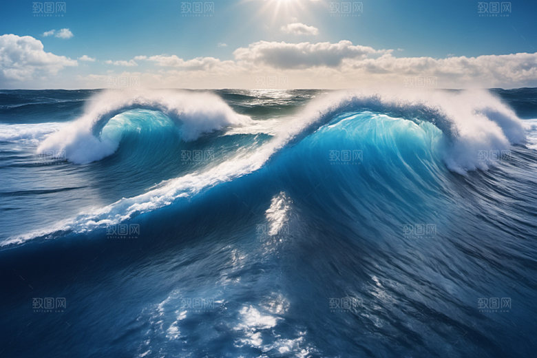 海浪自然波浪摄影图