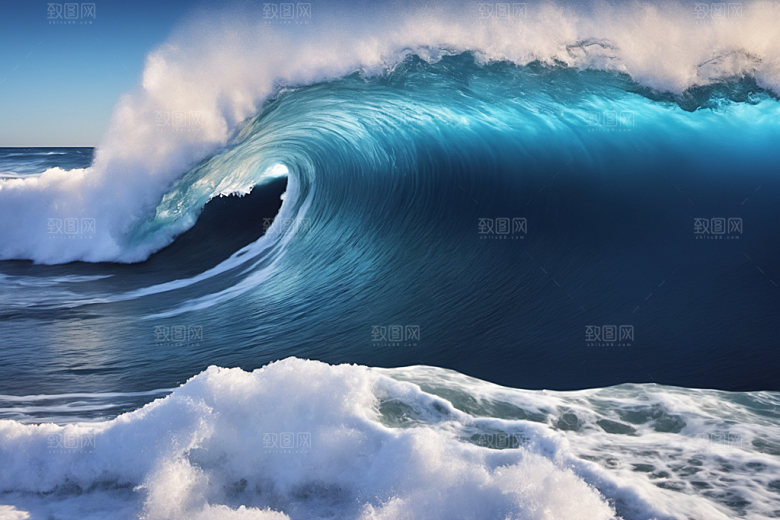 海浪清透海水摄影图