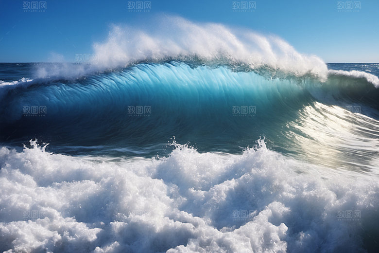 海浪清透高清摄影图