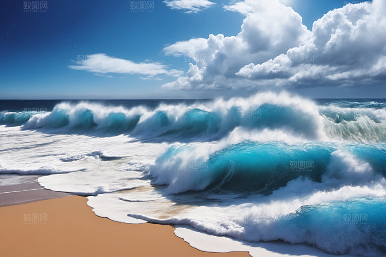 海浪清透海水摄影图