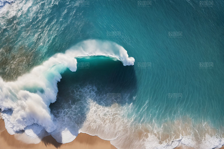 海浪清透大海摄影图